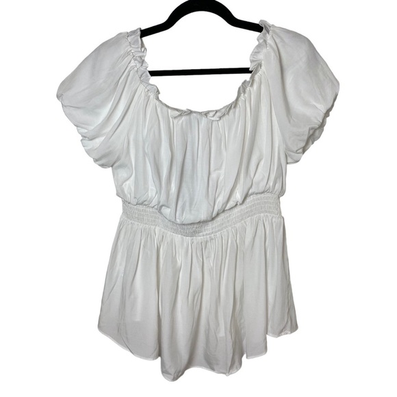 SCARLET DARKNESS Renaissance Medieval Pirate Shirring Steampunk Top White Size L - Picture 4 of 12